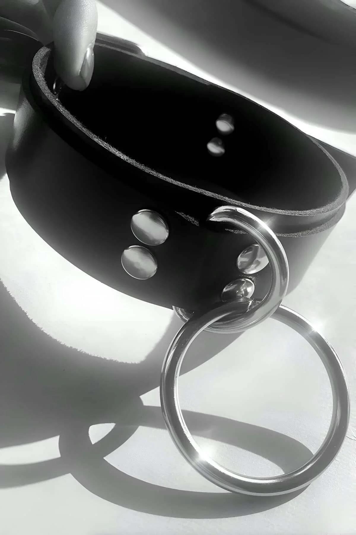 O-Ring Faux Leather Choker with Studs