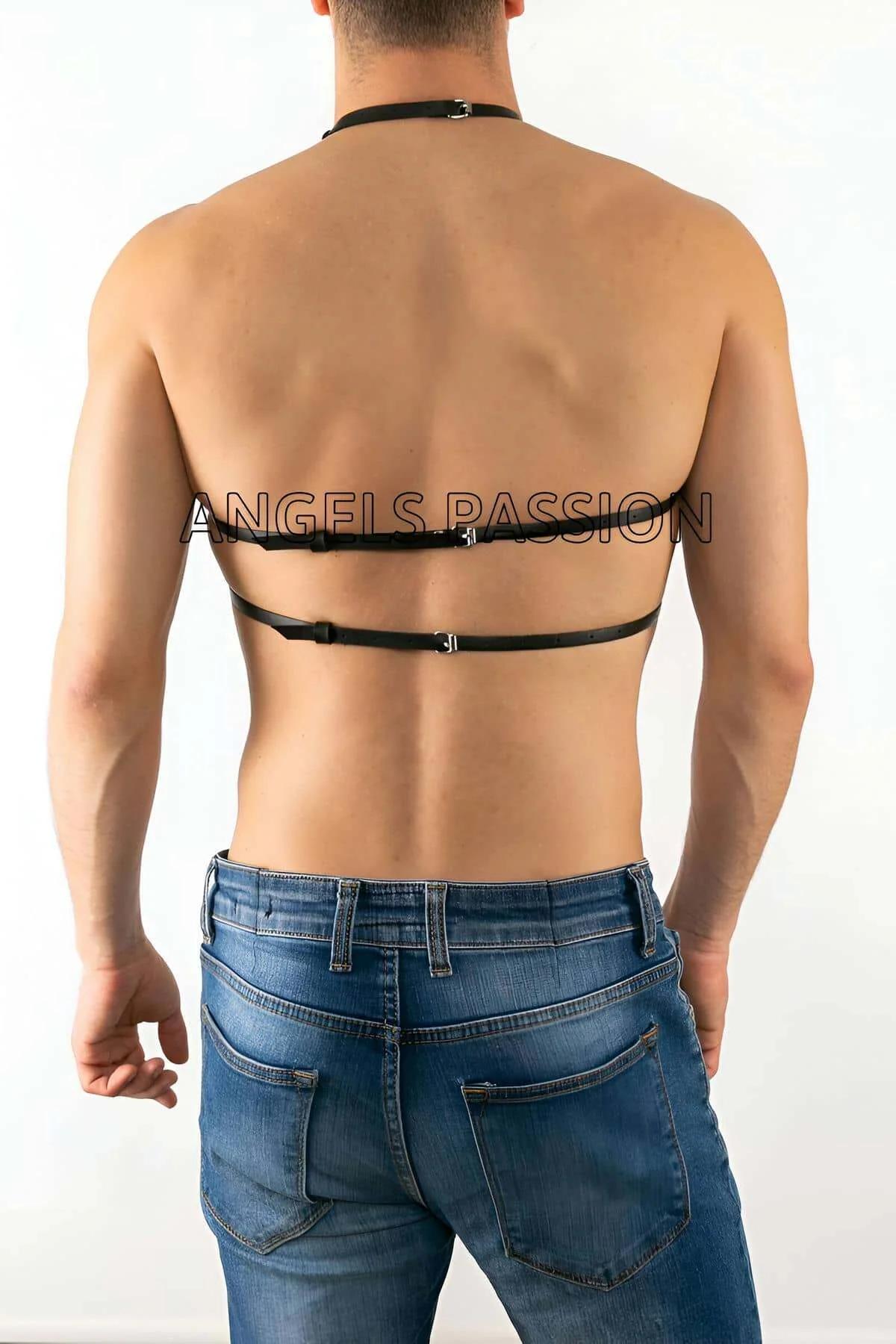 Geometric Chest Harness with Adjustable Faux Leather Straps