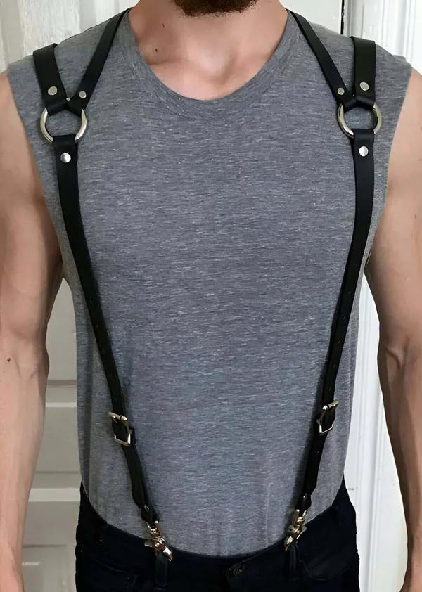 Adjustable Back Strap Harness with Silver O-Rings