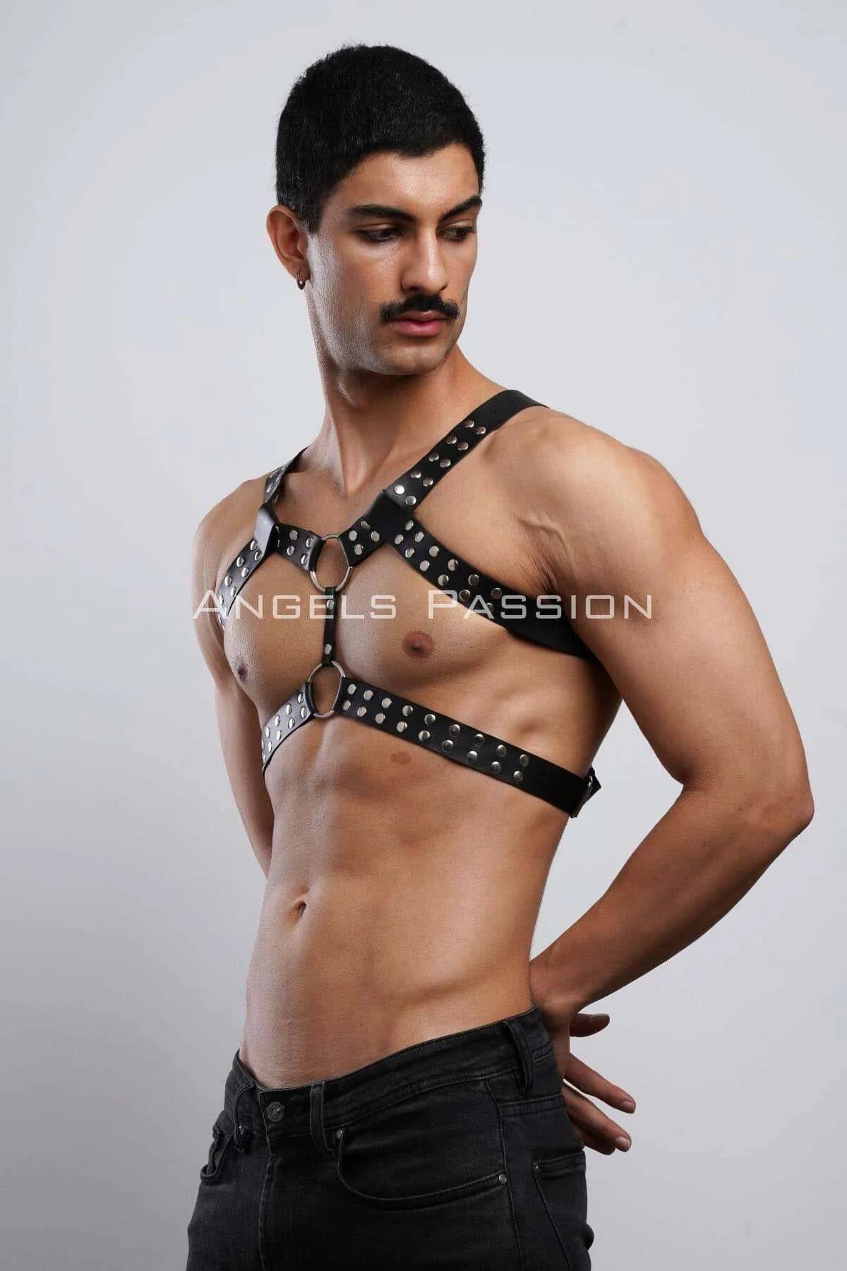 Studded Faux Leather Full Body Harness