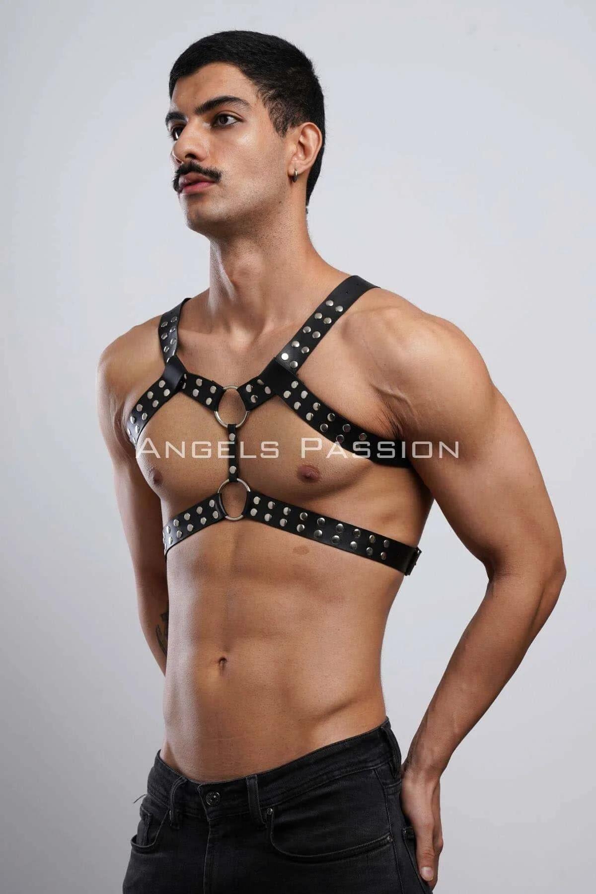 Studded Faux Leather Full Body Harness