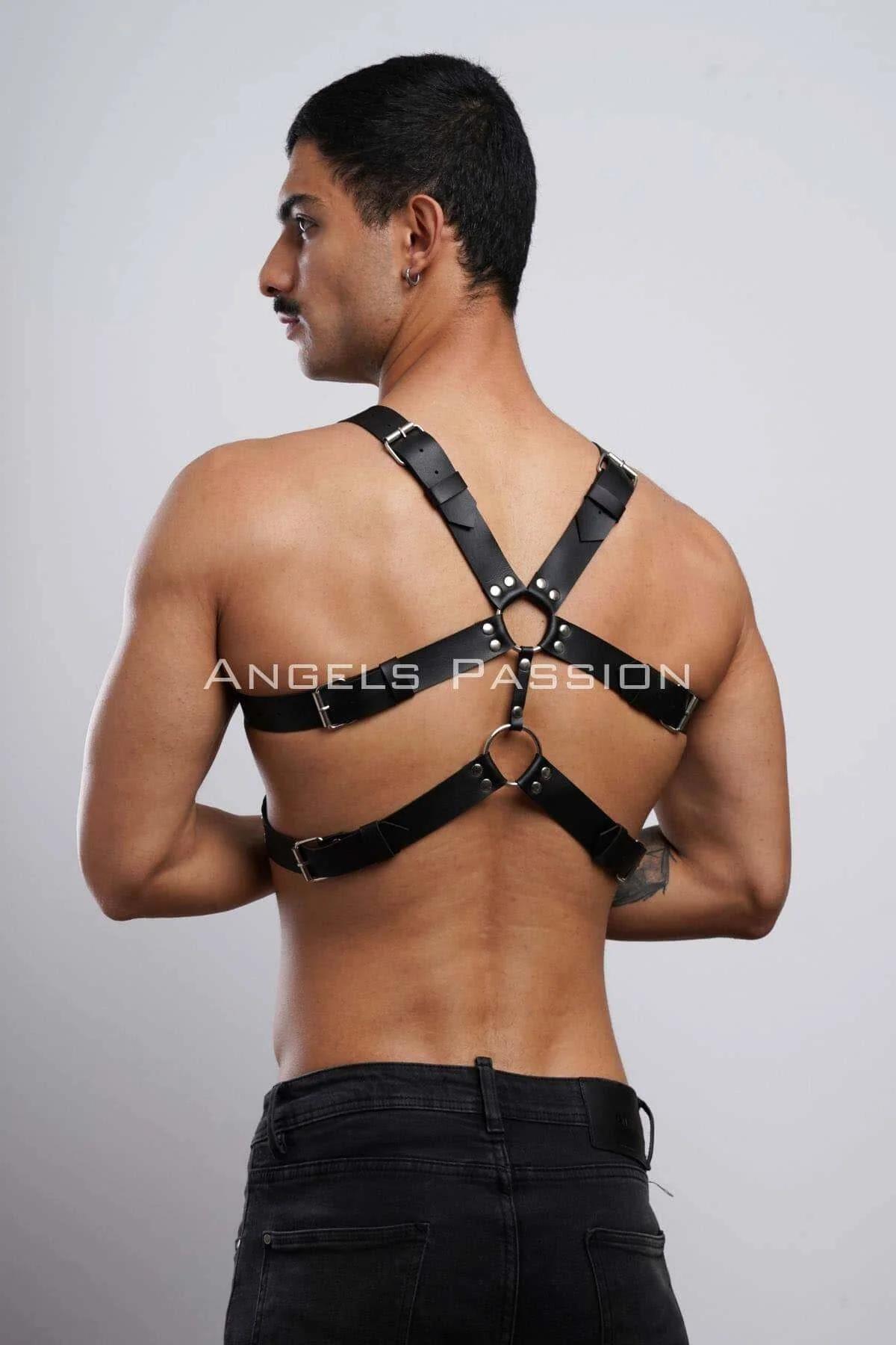 Studded Faux Leather Full Body Harness