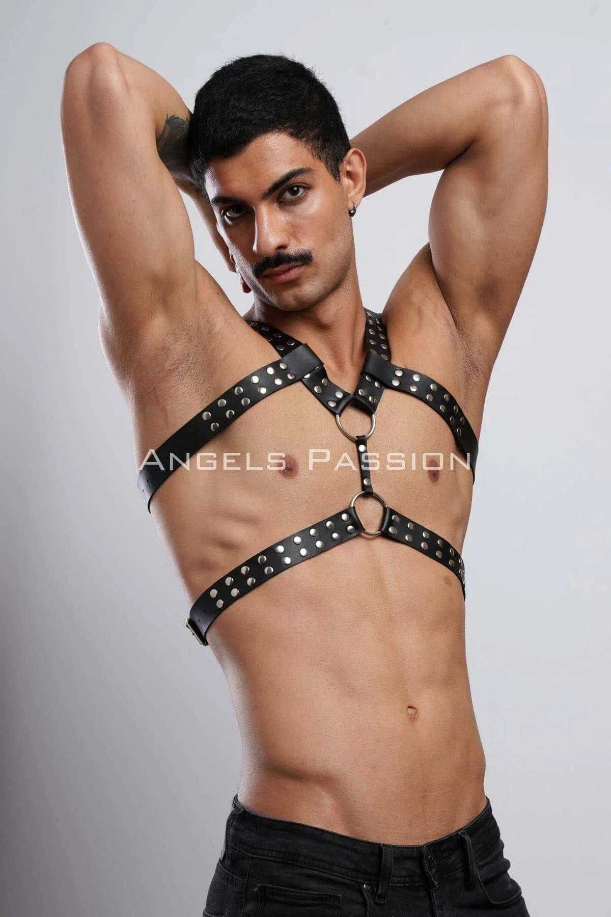 Studded Faux Leather Full Body Harness