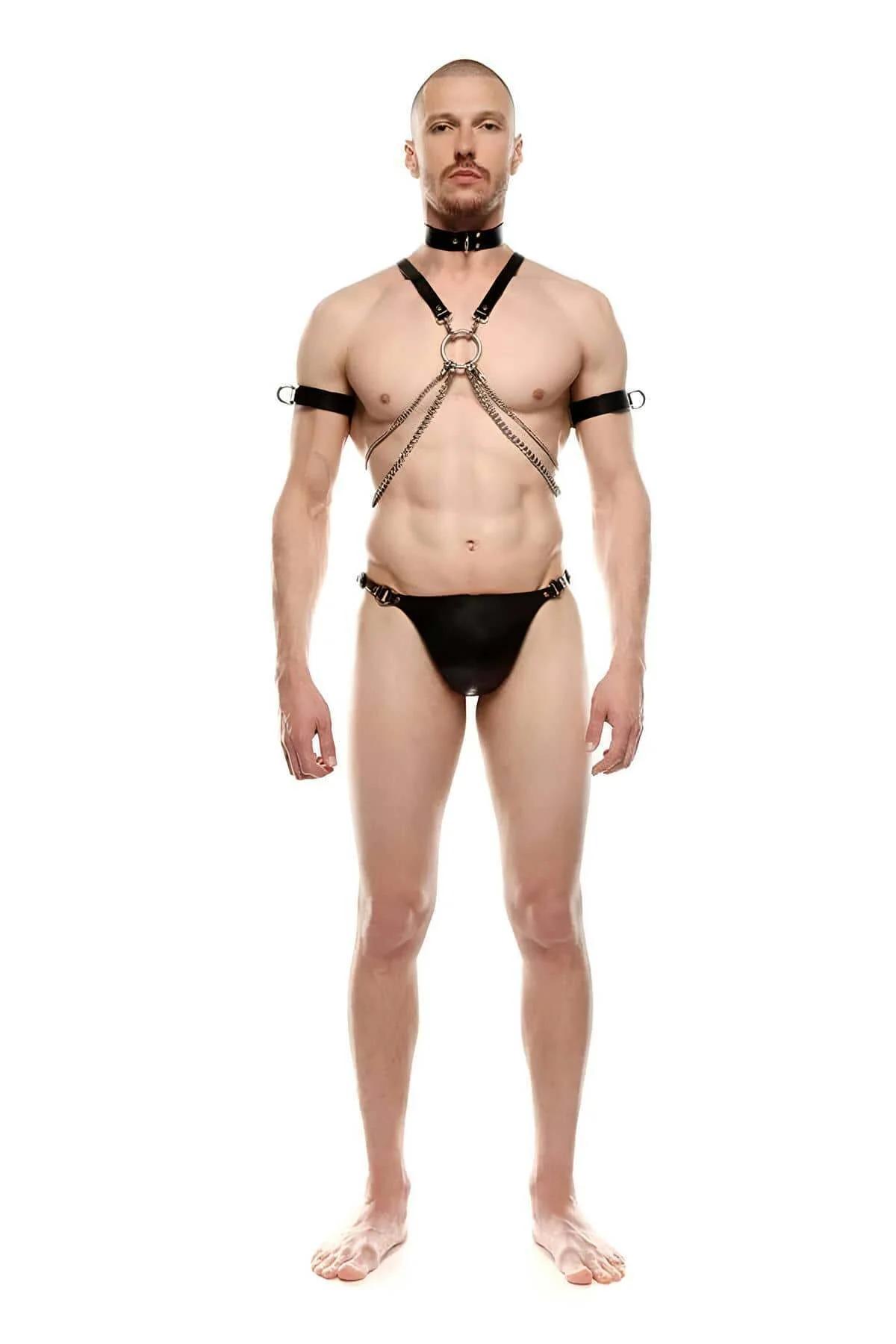 Chain & O-Ring Body Harness with Armbands