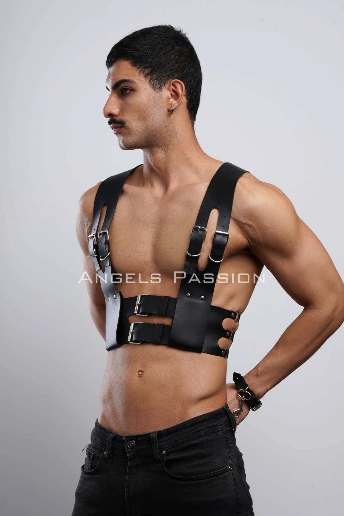 Strappy Faux Leather Chest Harness