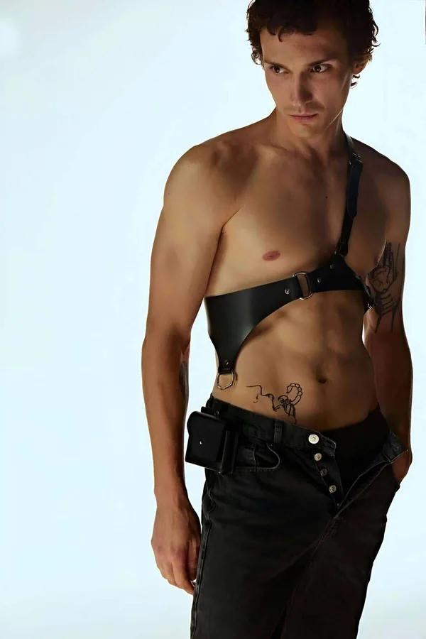 Adjustable Faux Leather Body Harness with Buckle