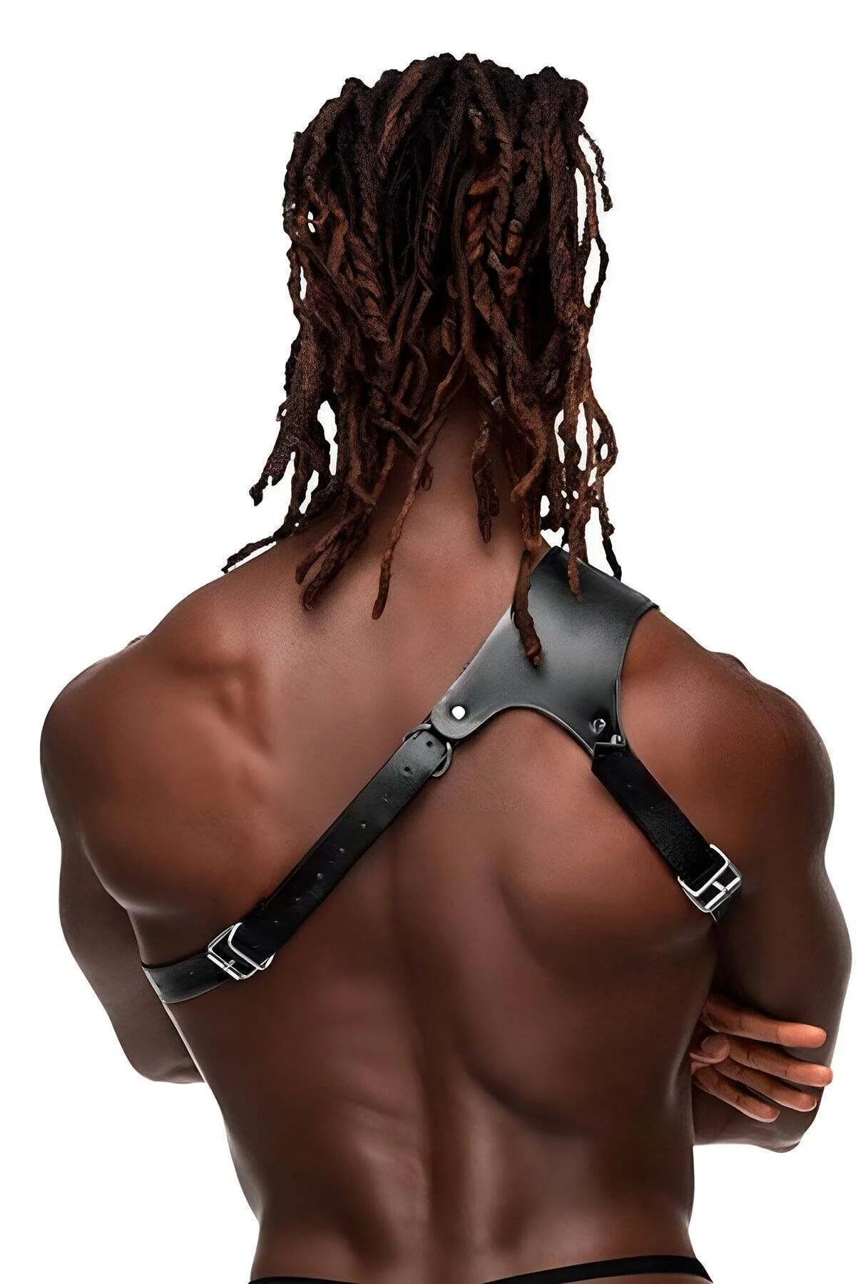 Single Strap Faux Leather Chest Harness