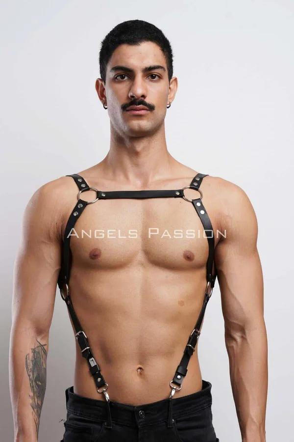 Adjustable Faux Leather Chest Harness