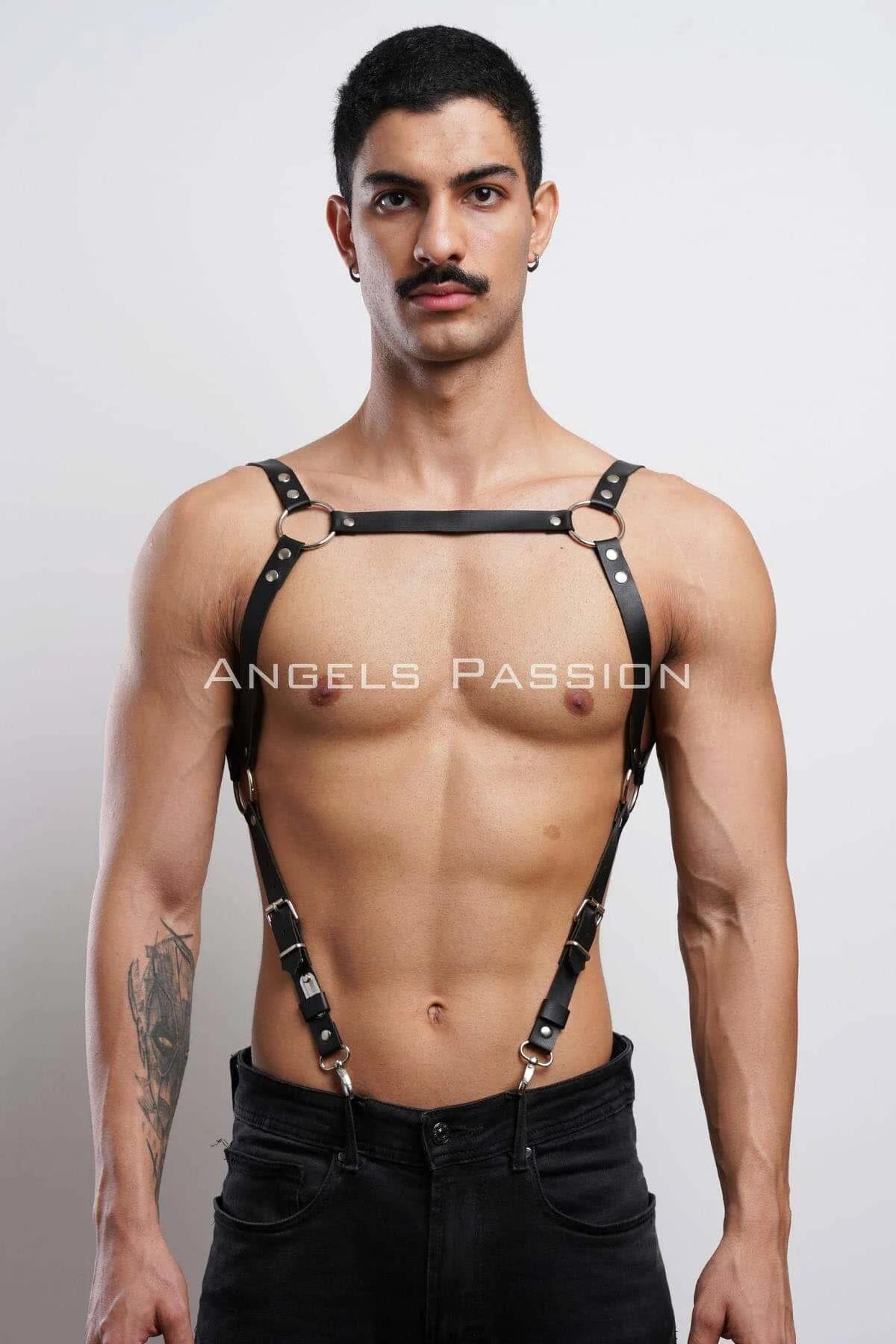 Adjustable Faux Leather Chest Harness