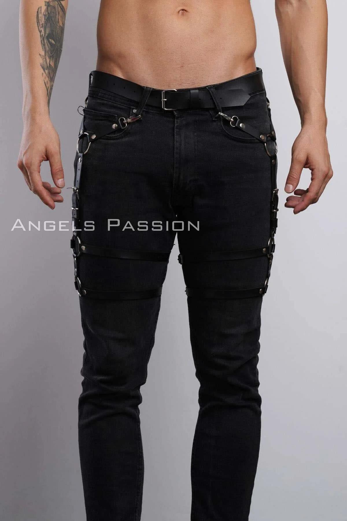 Adjustable Leather Leg Harness with O-Rings