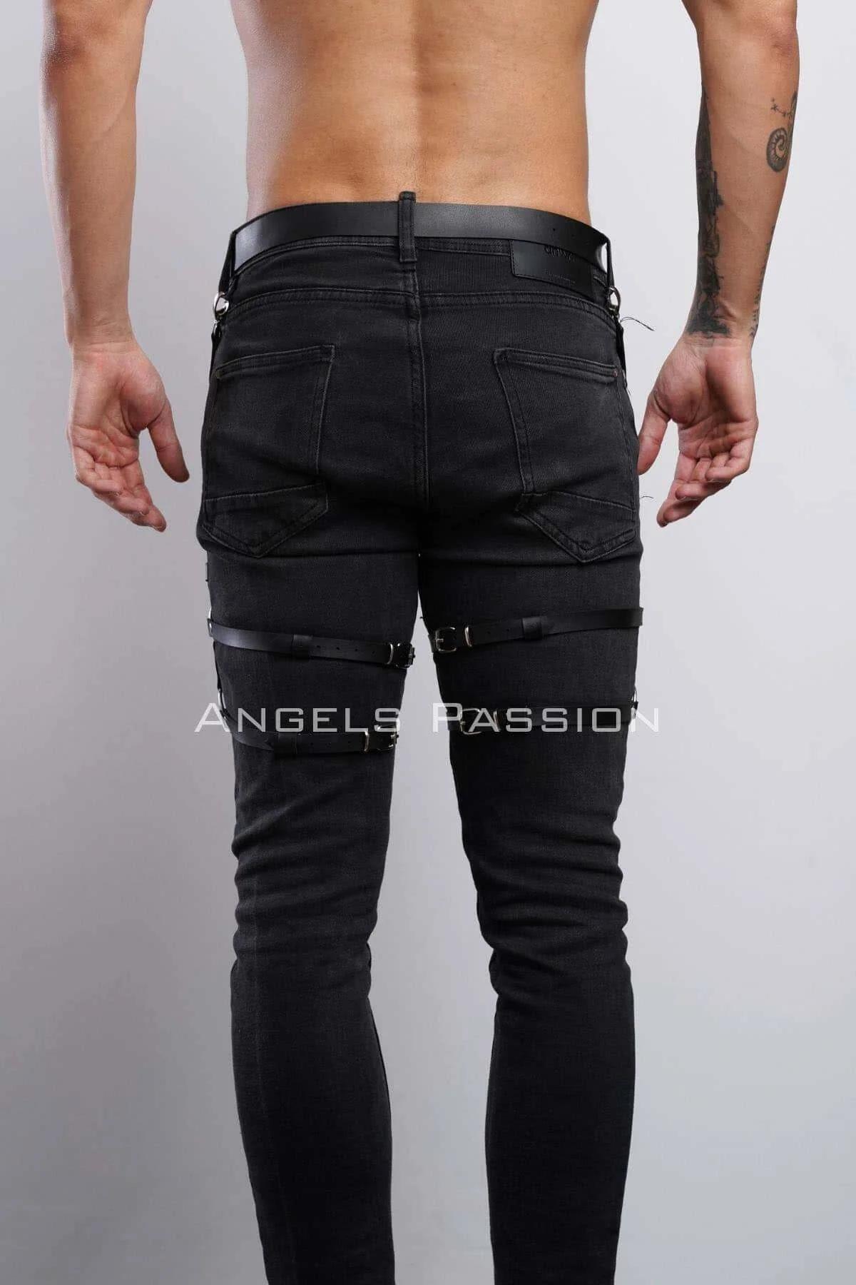Adjustable Leather Leg Harness with O-Rings