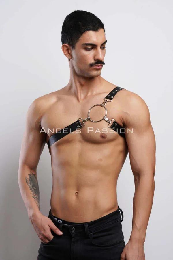 Black O-Ring Chest Harness with Adjustable Strap