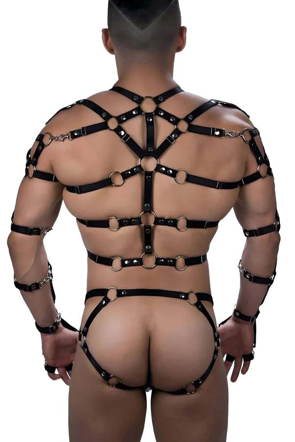 Full Body Harness with Detachable Spiked Thong