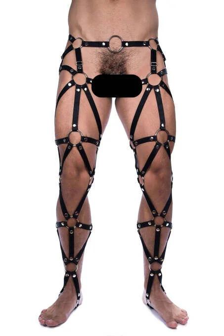 Strappy Full Leg Harness with O-Ring Accents