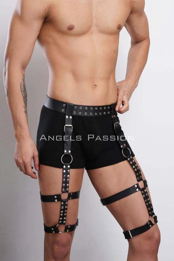 Studded Leg Harness with O-Ring Garters