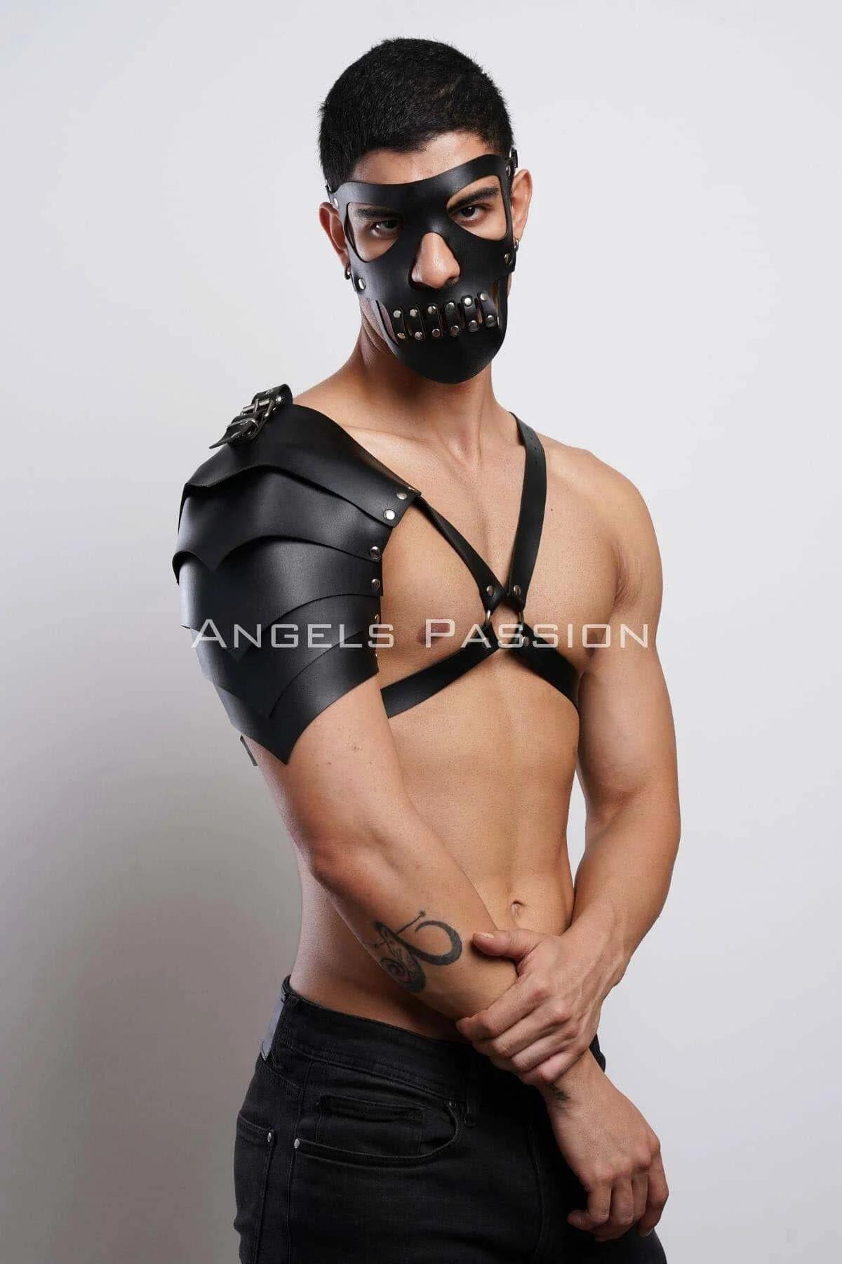 Studded Mask and Single Shoulder Armor Harness