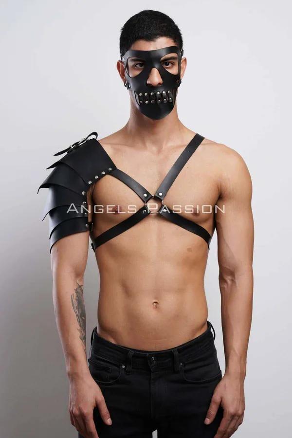 Studded Mask and Single Shoulder Armor Harness
