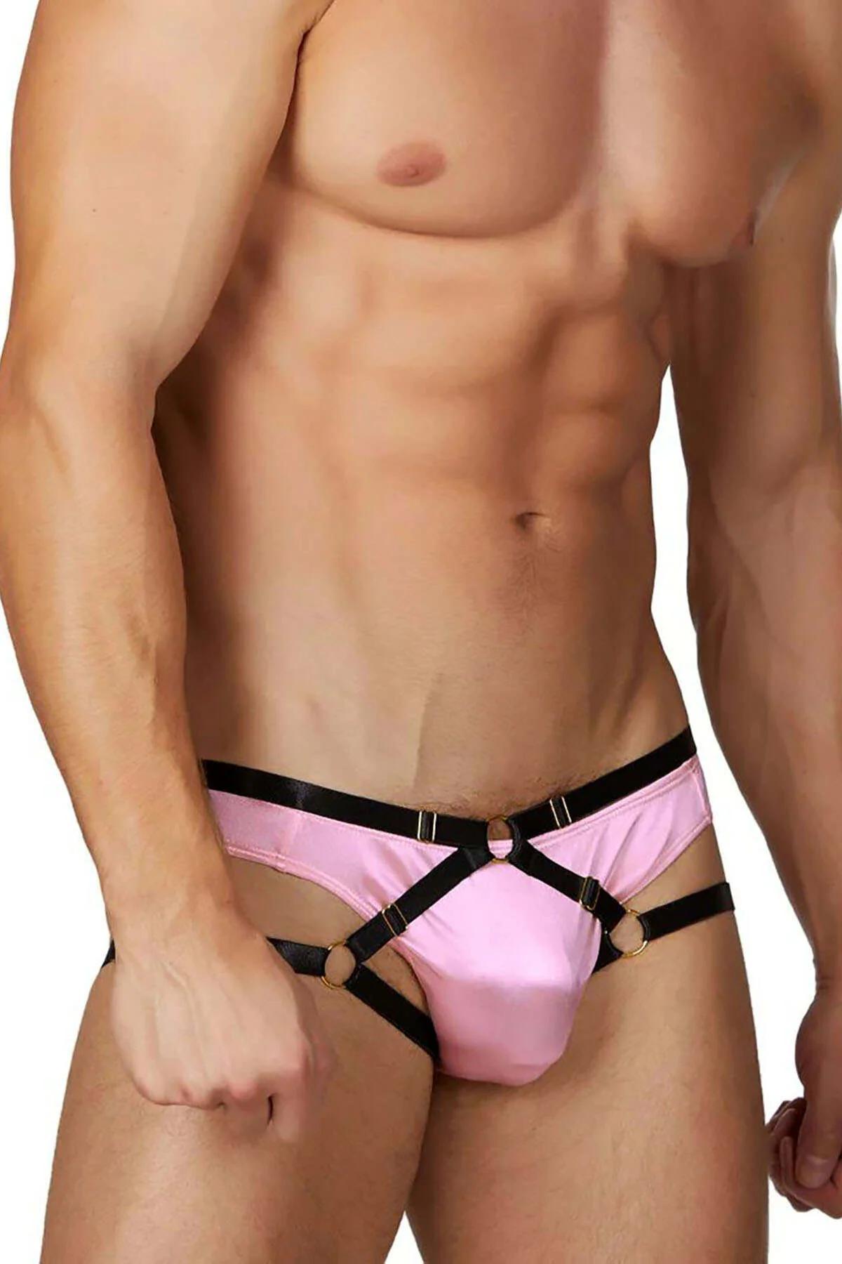 Strappy Harness Brief with O-Ring Accents