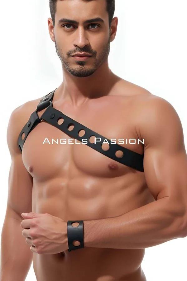 Asymmetrical Chest Harness with Grommets