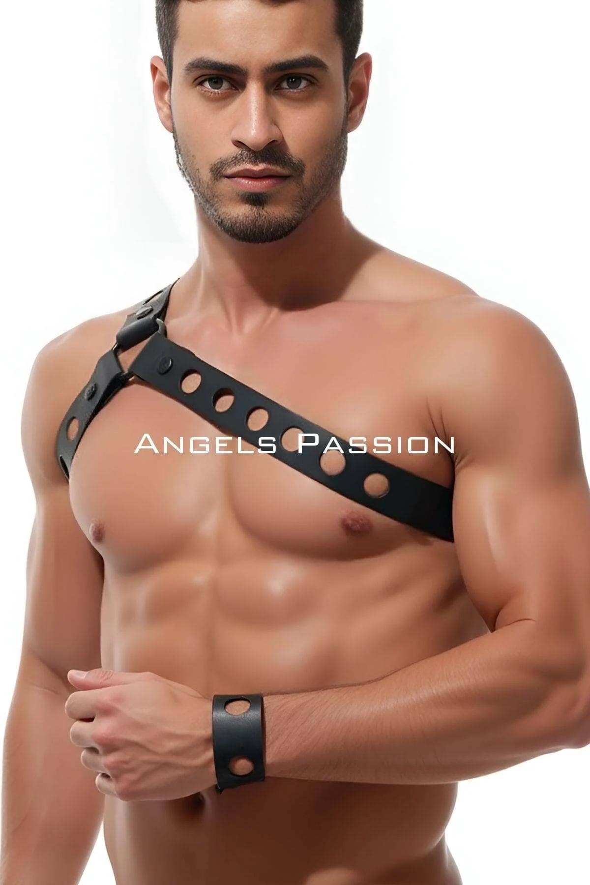 Asymmetrical Chest Harness with Grommets