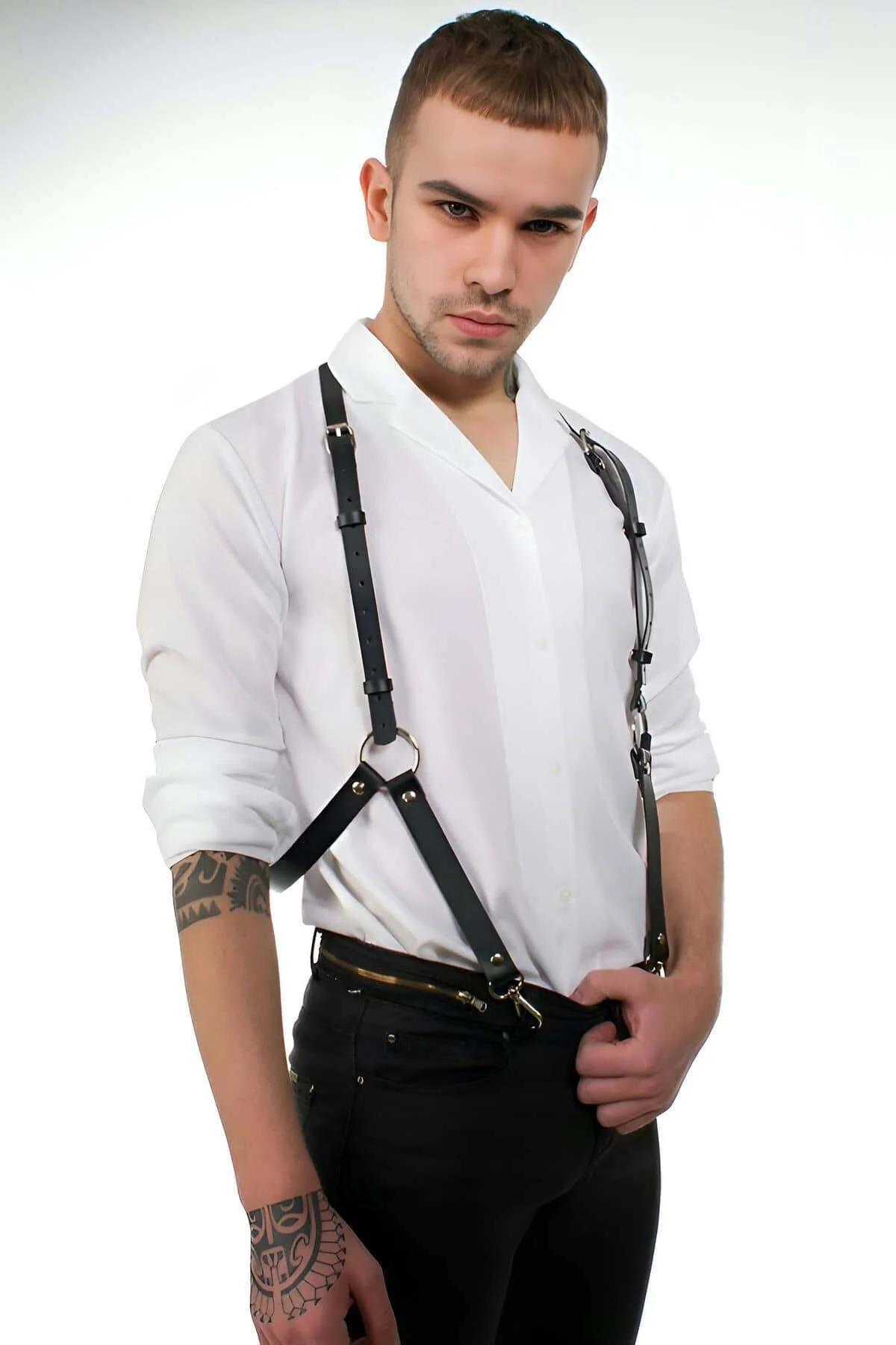 Adjustable O-Ring Body Harness with Trouser Clips