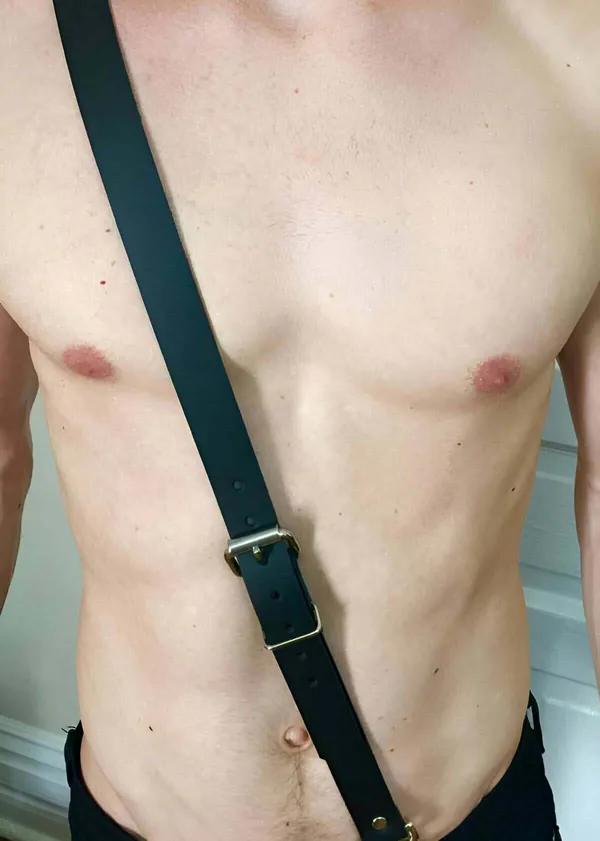 Adjustable Single Strap Faux Leather Body Harness