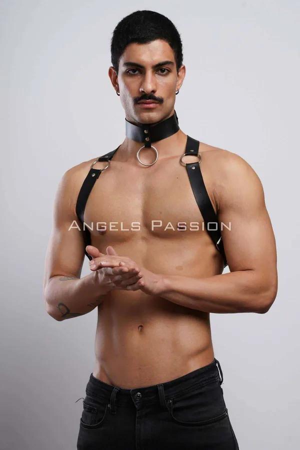 Choker & Chest Harness with O-Ring Detail