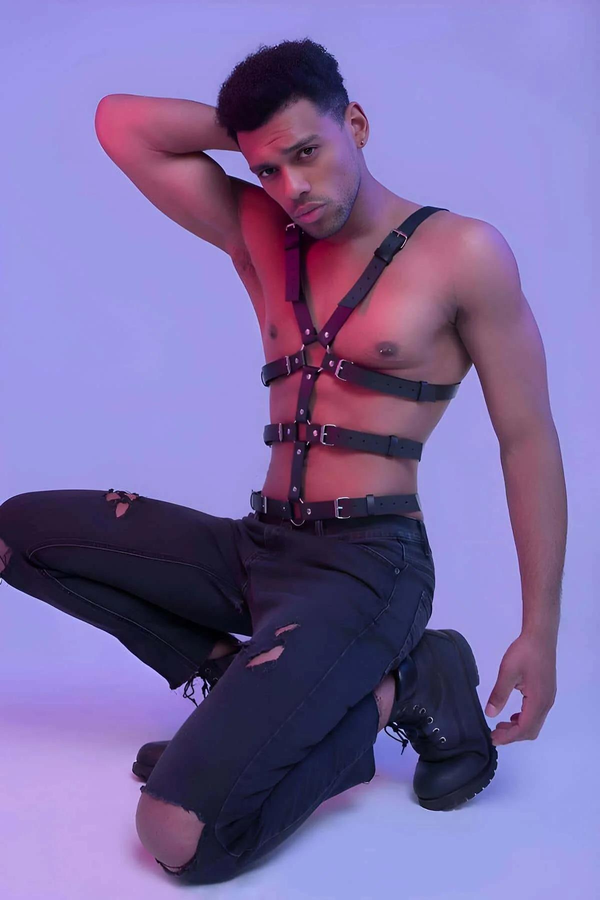 Adjustable Faux Leather Full Body Chest Harness