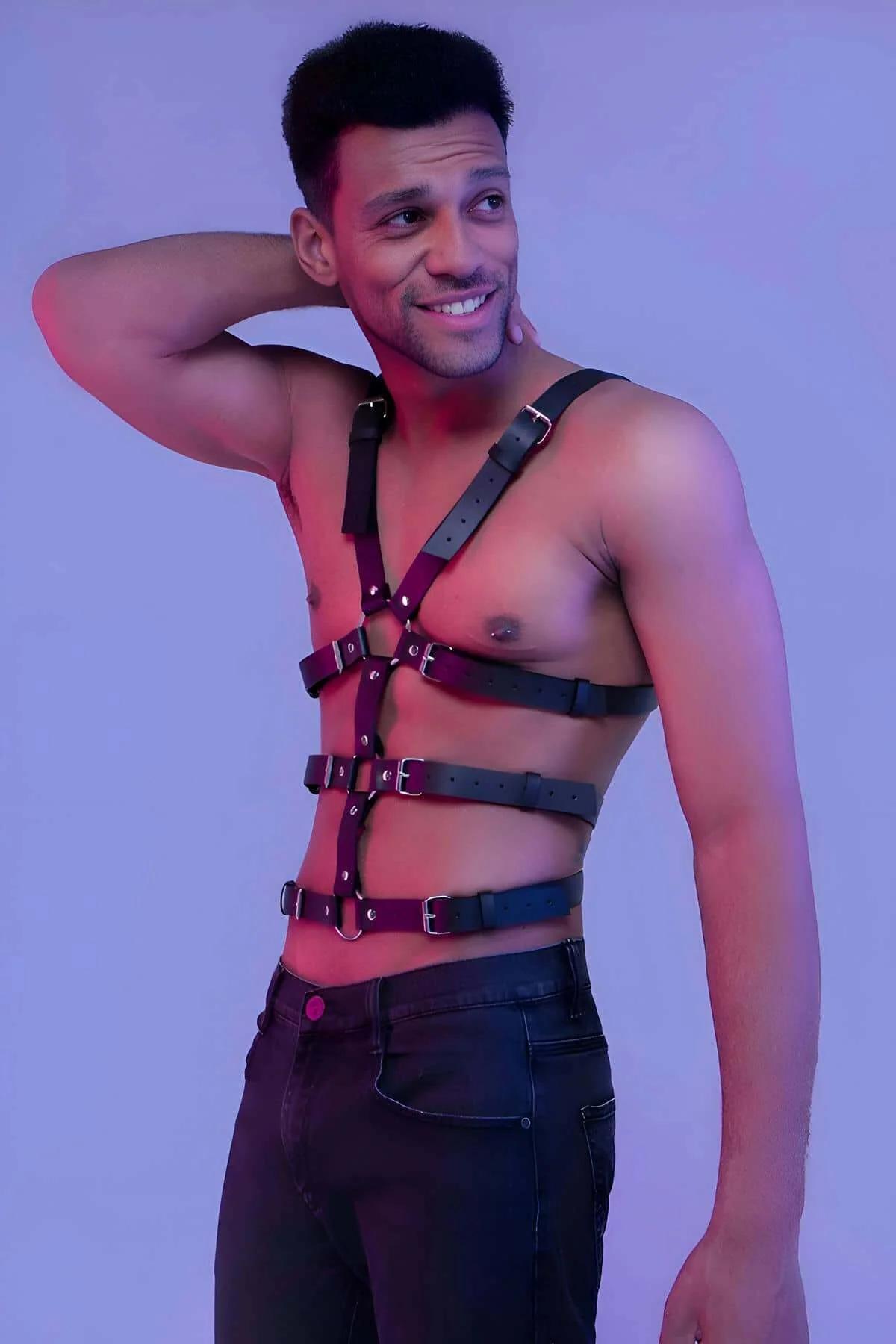 Adjustable Faux Leather Full Body Chest Harness