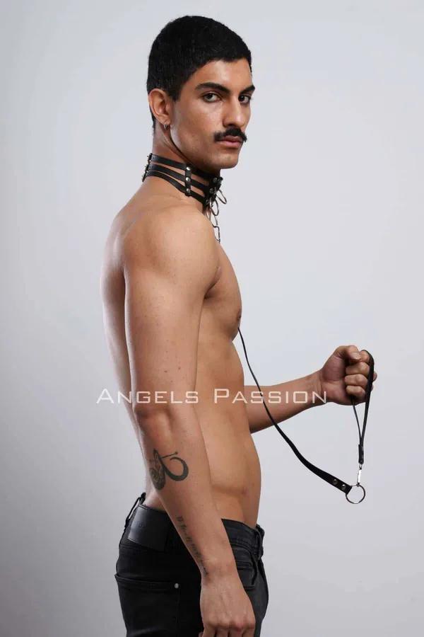 Strappy O-Ring Choker & Leash Set