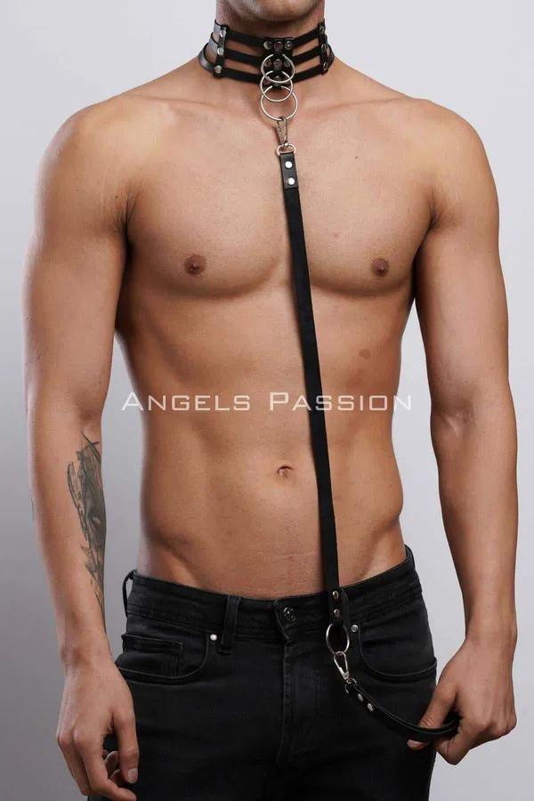 Strappy O-Ring Choker & Leash Set