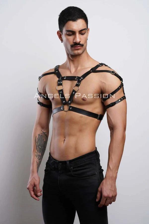 Adjustable V-Strap Body Harness with O-Rings