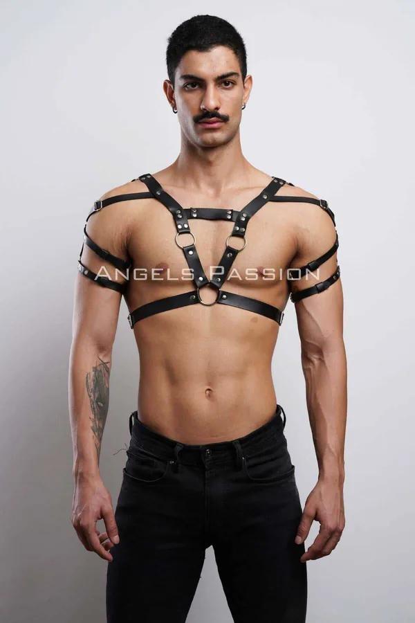 Adjustable V-Strap Body Harness with O-Rings