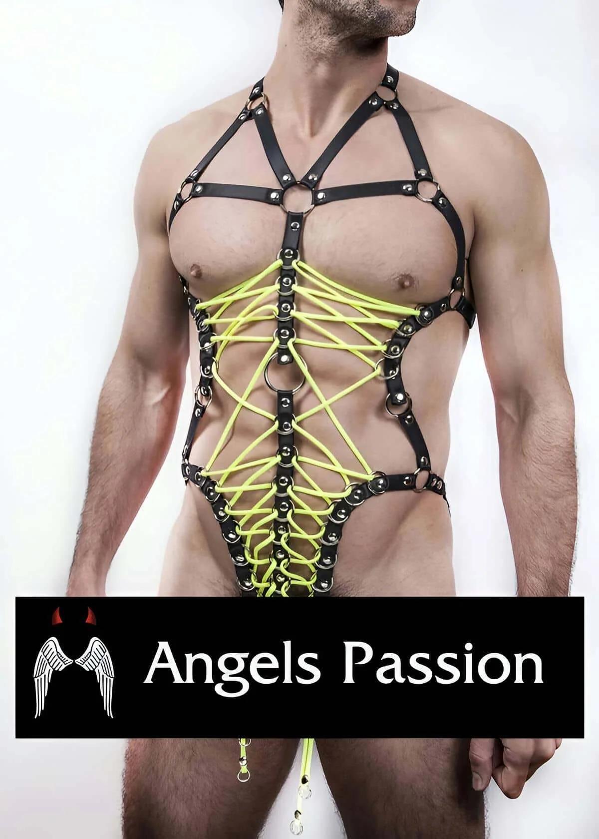 Laced Full Body Harness with Neon Accents
