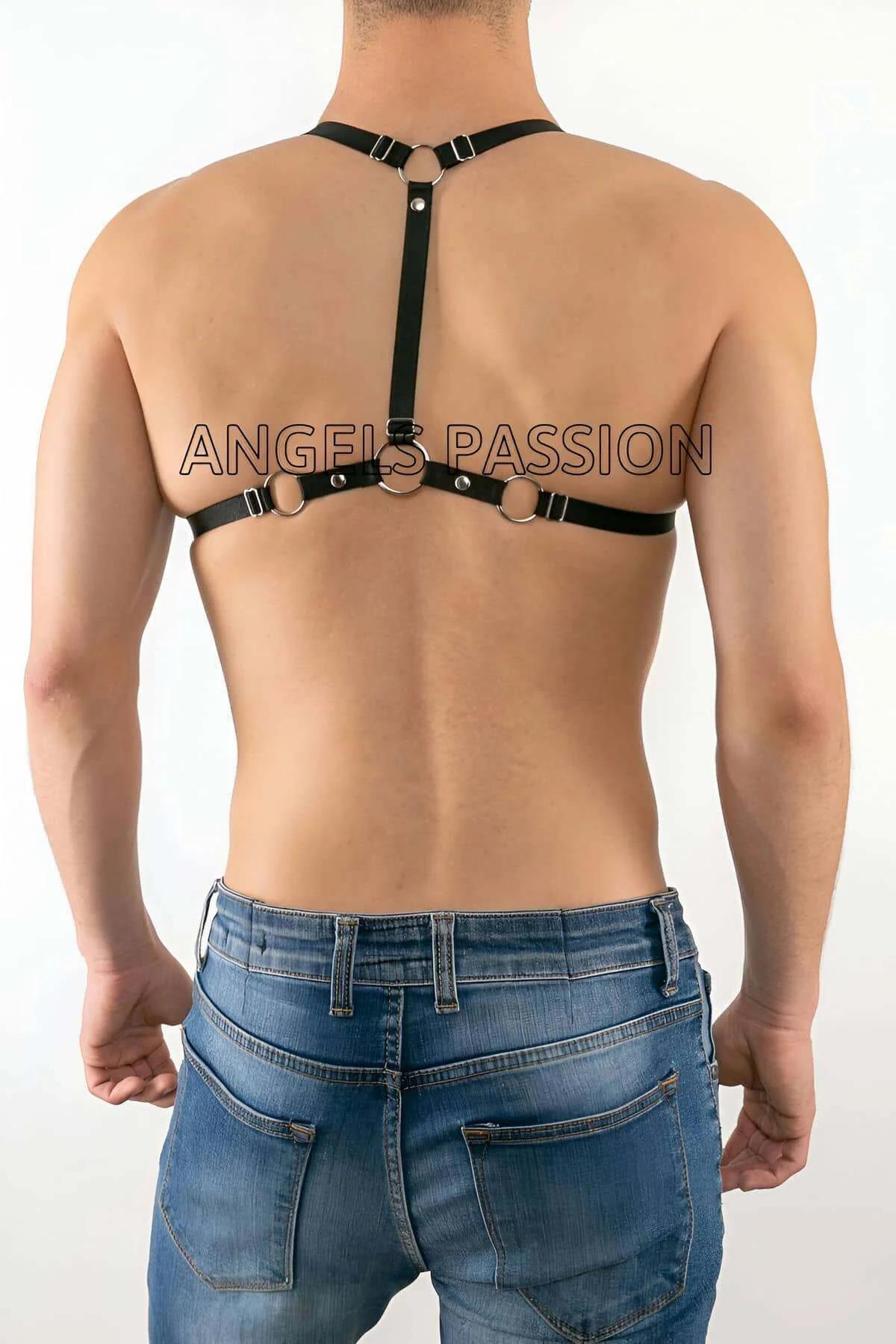 Laced Cage Body Harness with O-Ring Accents
