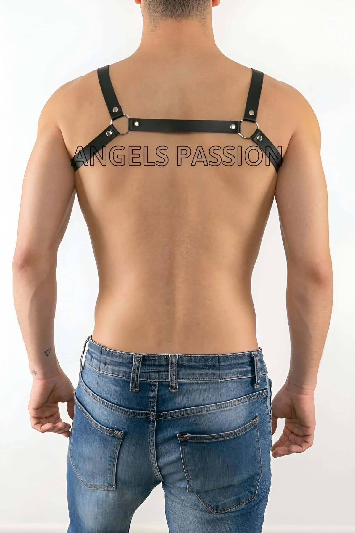 Mens Adjustable Chest Harness with Parallel Straps & O-Rings