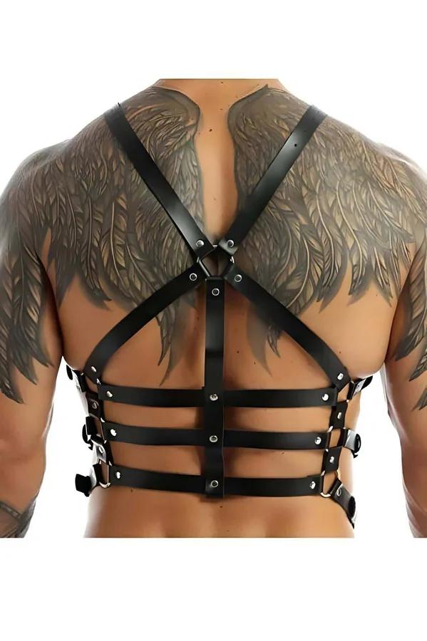 Adjustable Faux Leather Chest Harness