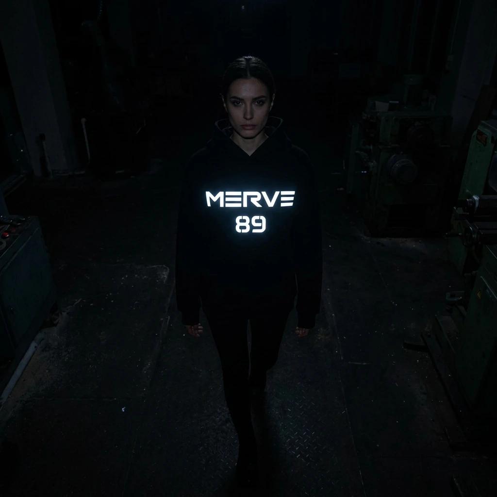 MERVE Baskılı Siyah Sweatshirt